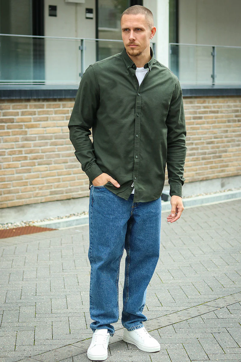Solid Val Oxford Stretch Shirt LS Rosin - Image 2