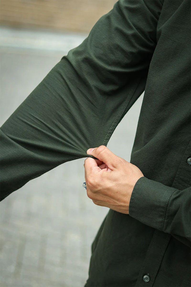 Solid Val Oxford Stretch Shirt LS Rosin - Image 3
