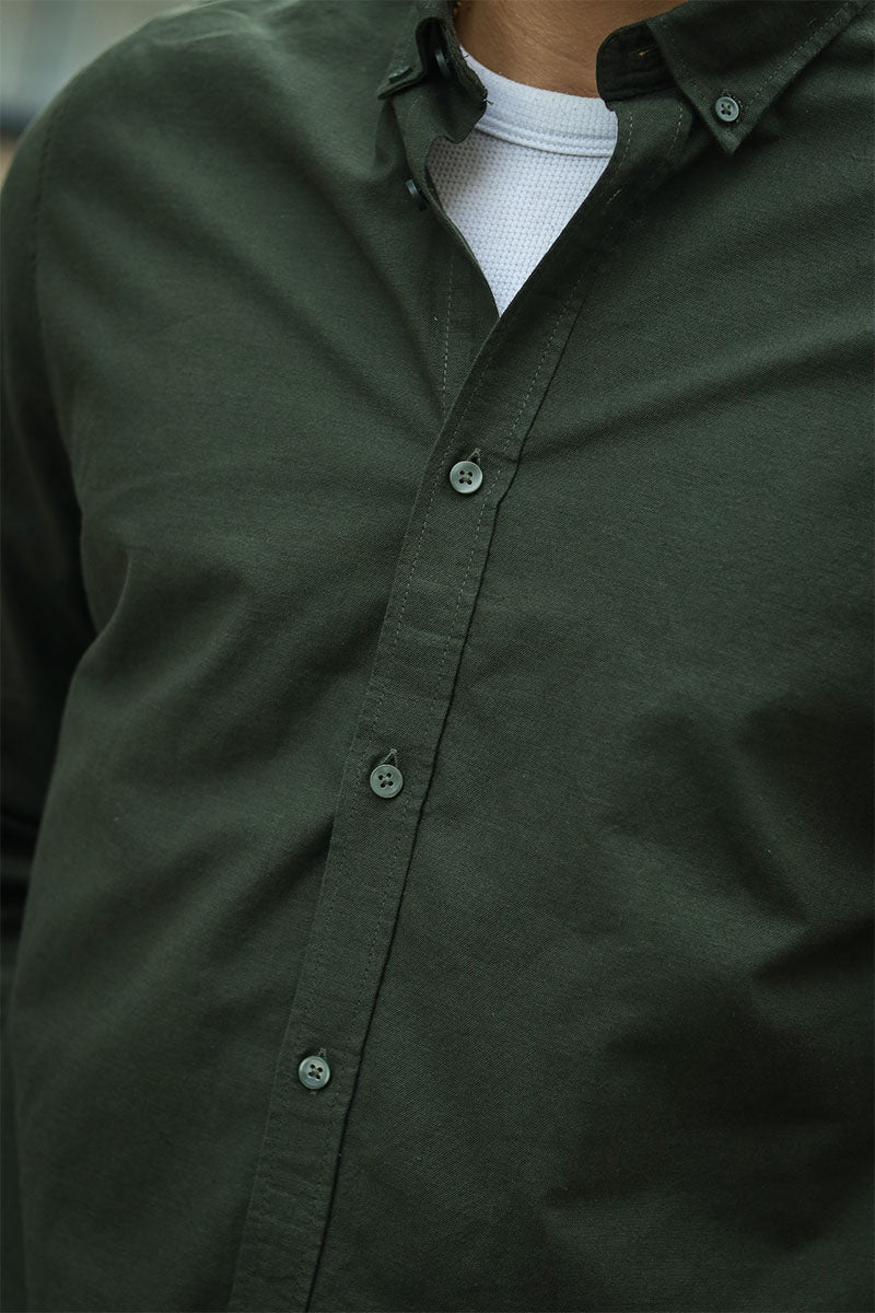 Solid Val Oxford Stretch Shirt LS Rosin - Image 4