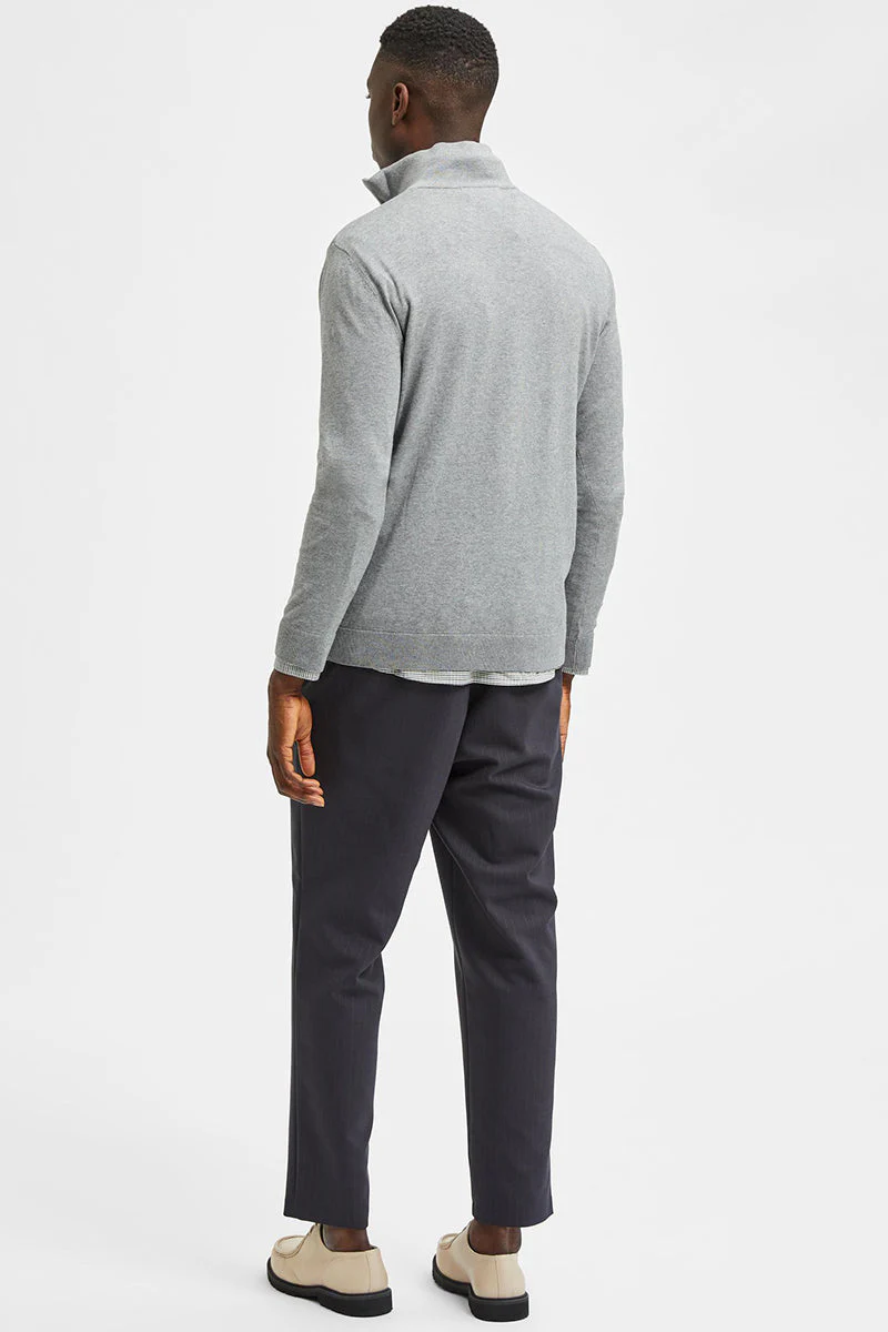 Selected Berg Half Zip Knit Medium Grey Melange - Image 5