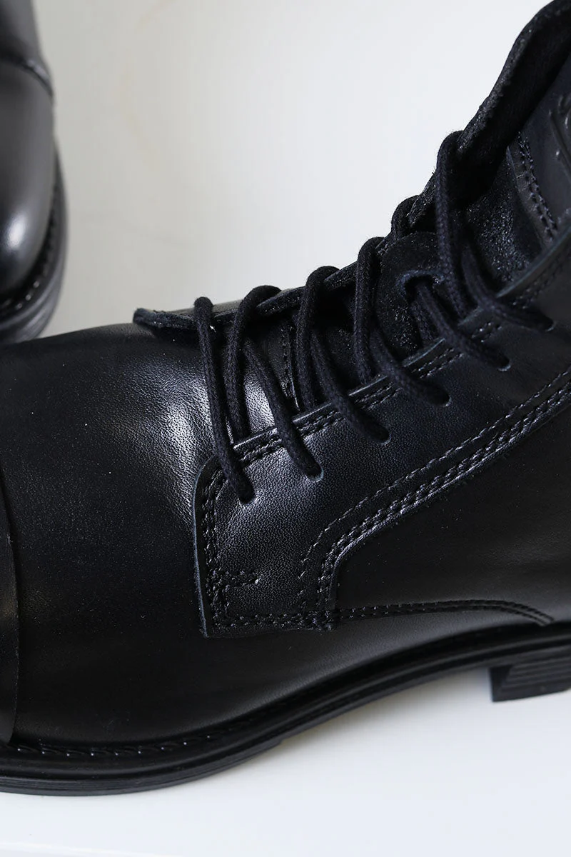 Jack & Jones RUSSEL LEATHER BOOTS Anthracite - Image 3