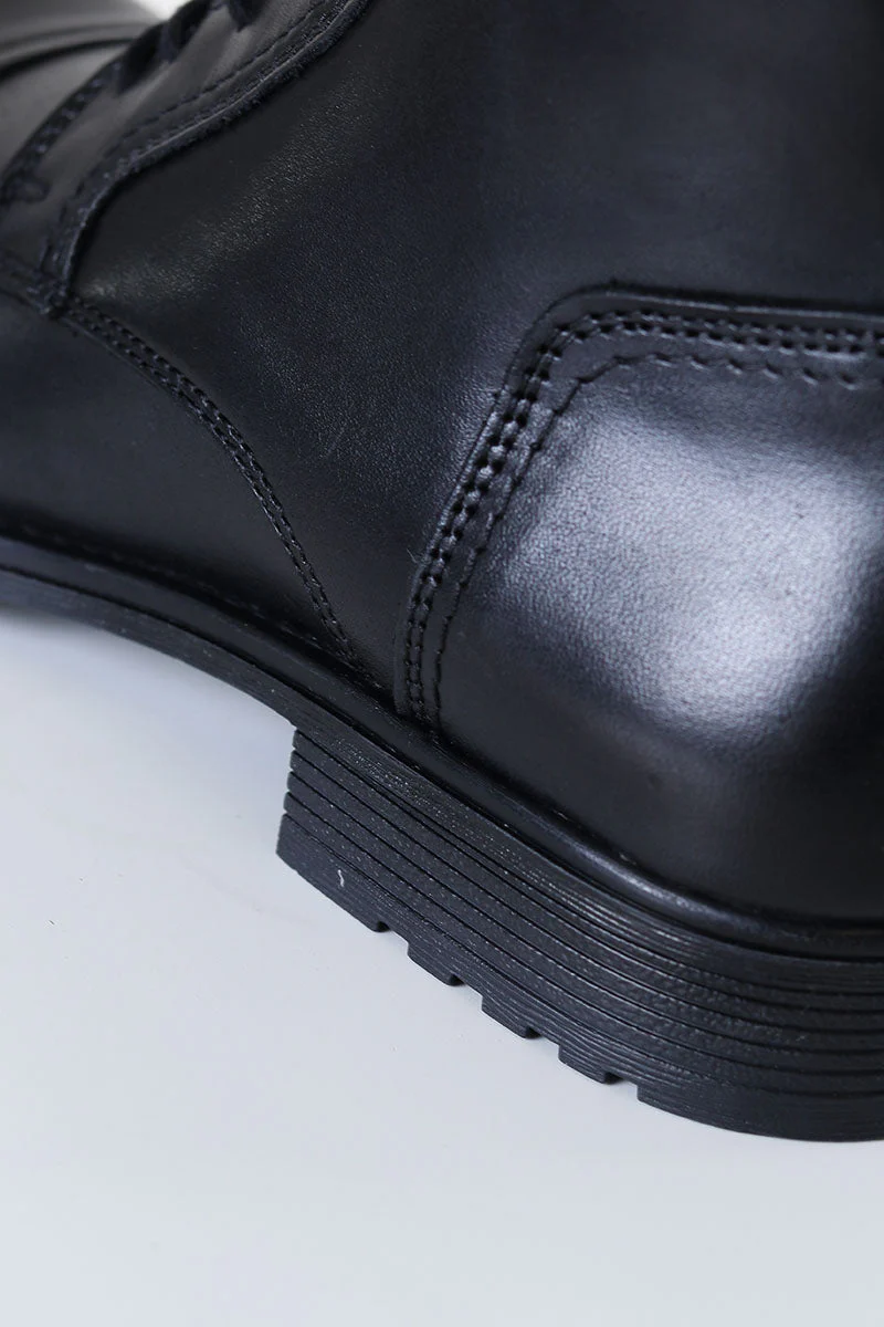 Jack & Jones RUSSEL LEATHER BOOTS Anthracite - Image 4