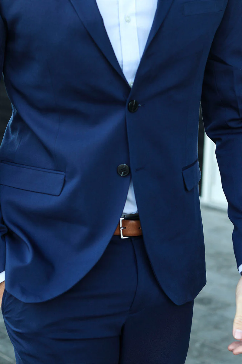 Jack & Jones Premium Franco Slim Fit Blazer Medieval Blue - Image 4
