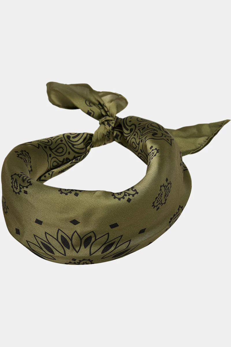 Urban Classics Satin Bandana 2-Pack Black/Olive - Image 5