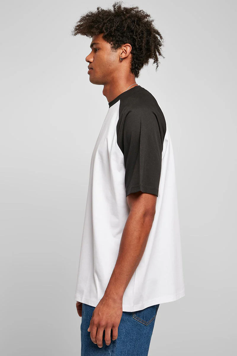 Urban Classics Organic Oversized Raglan Tee White/Black - Image 4