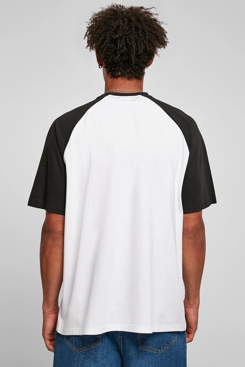 Urban Classics Organic Oversized Raglan Tee White/Black - Image 5