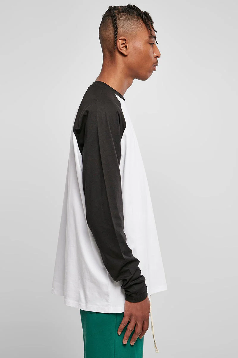 Urban Classics Organic Oversized Raglan Longsleeve White/Black - Image 3