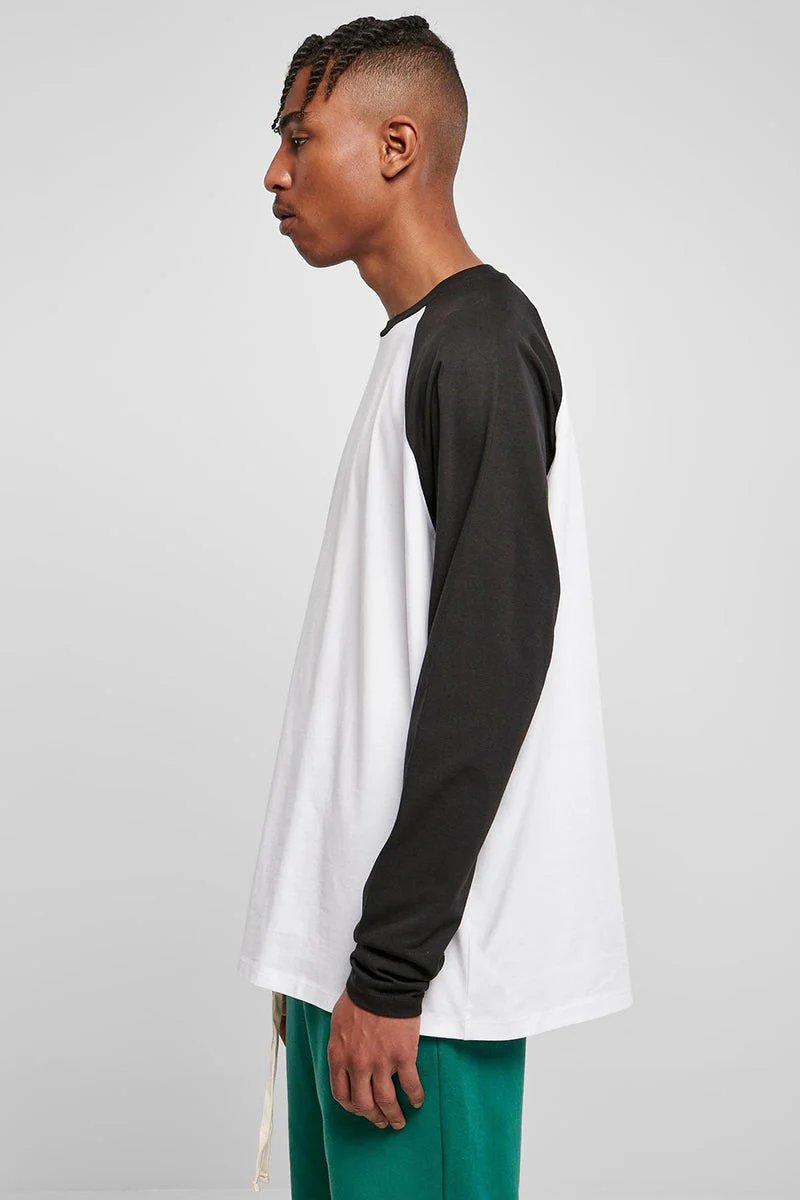 Urban Classics Organic Oversized Raglan Longsleeve White/Black - Image 4