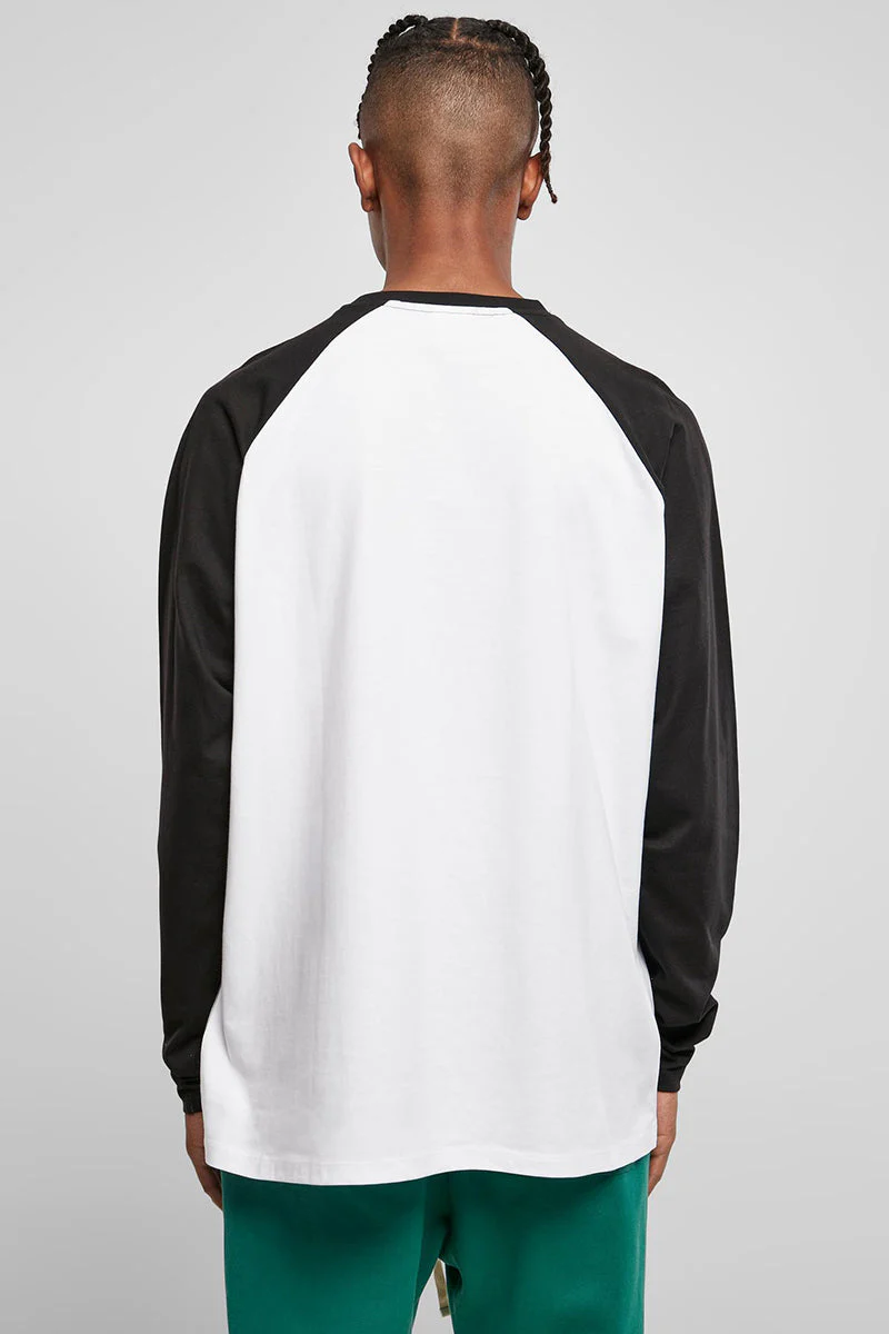 Urban Classics Organic Oversized Raglan Longsleeve White/Black - Image 5