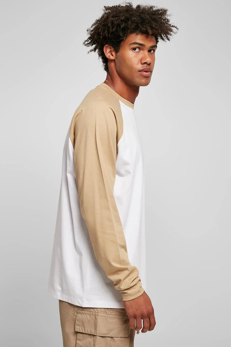 Urban Classics Organic Oversized Raglan Longsleeve White/Beige - Image 3