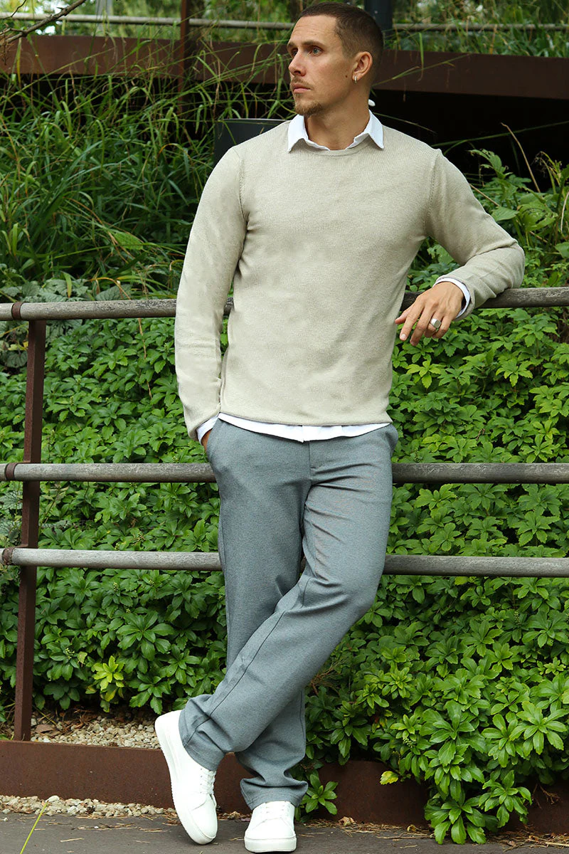 JEFF GREYSON CREW KNIT Beige - Image 2