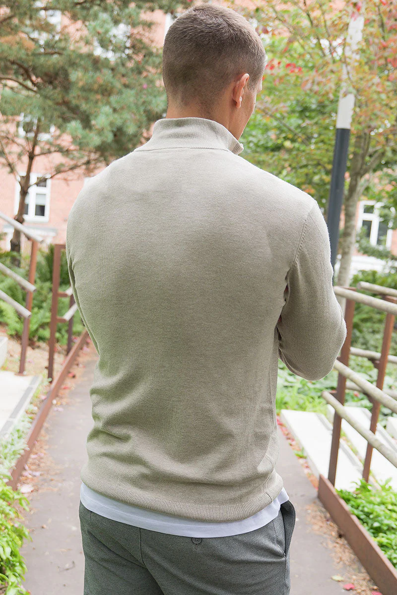JEFF FRANKIE HALF ZIP KNIT Beige - Image 5