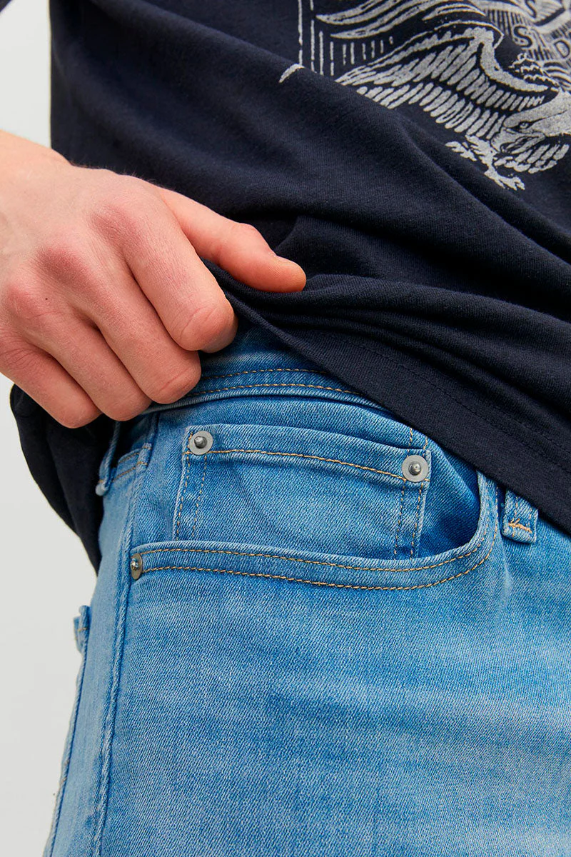 Jack & Jones Rick Regular Fit Shorts 624 Blue Denim - Image 4