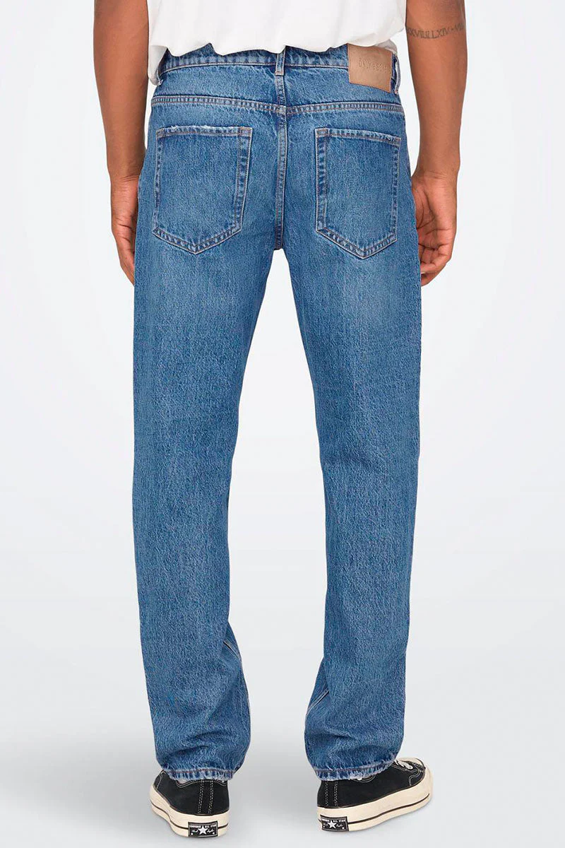 Only & Sons Edge Straight Fit 4939 Medium Blue Denim - Image 5