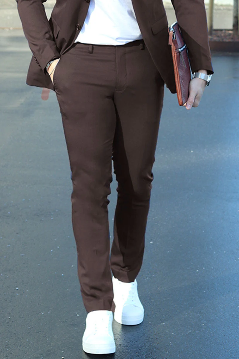 Jack & Jones Premium Franco Slim Fit Suit Black Coffee - Image 3