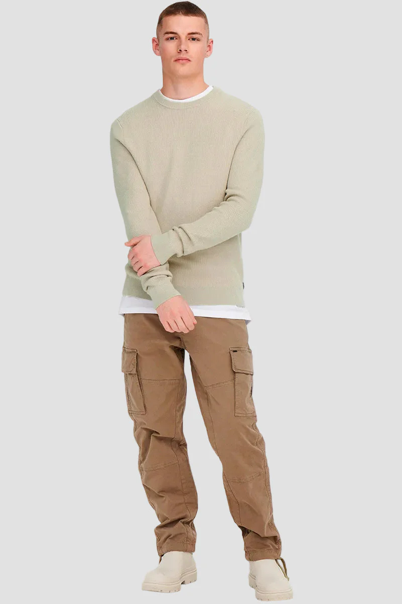 ONLY & SONS PHIL STRUC CREW KNIT Silver Lining - Image 2