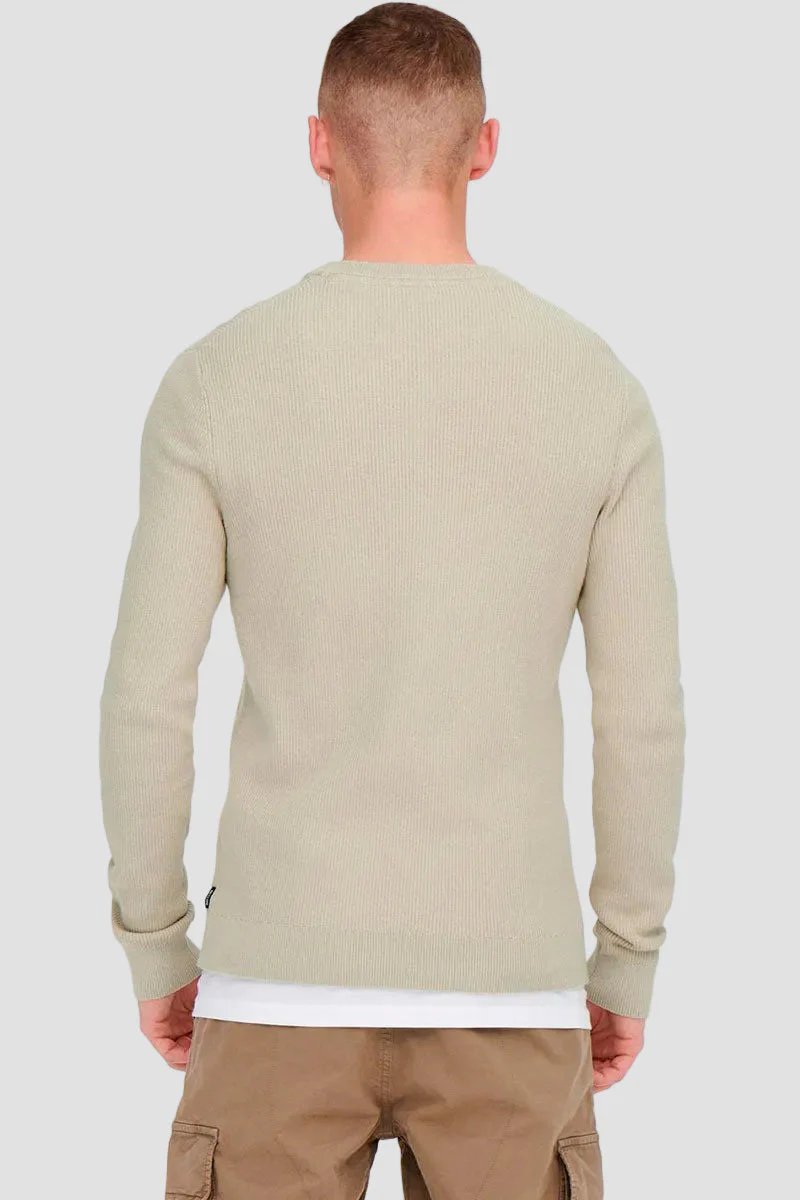 ONLY & SONS PHIL STRUC CREW KNIT Silver Lining - Image 4