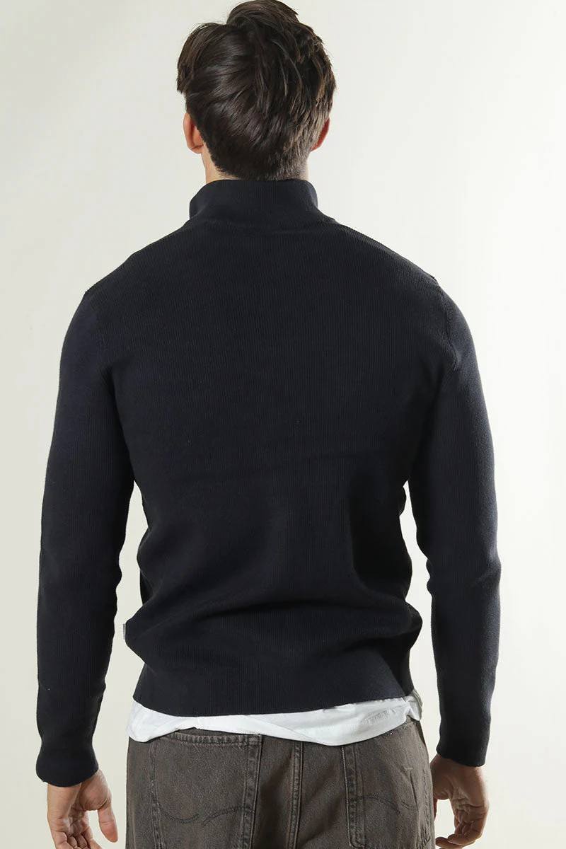 ONLY & SONS PHIL COTTON HALF ZIP KNIT Dark Navy - Image 4
