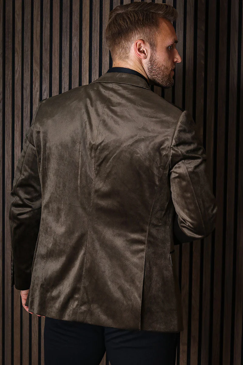 JEFF George Velour Blazer Army - Image 10