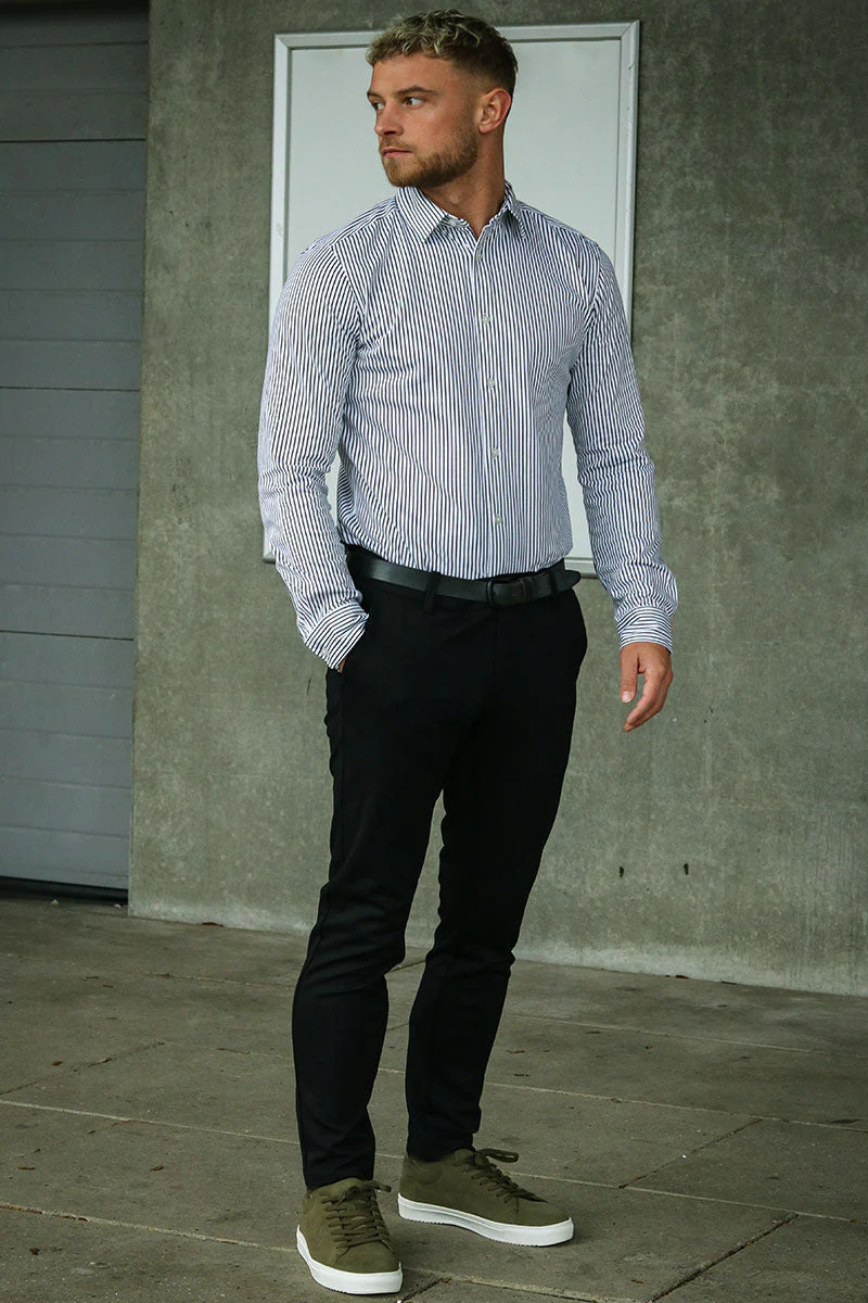 Only & Sons Miles Stripe LS Stretch Shirt Rosin - Image 2