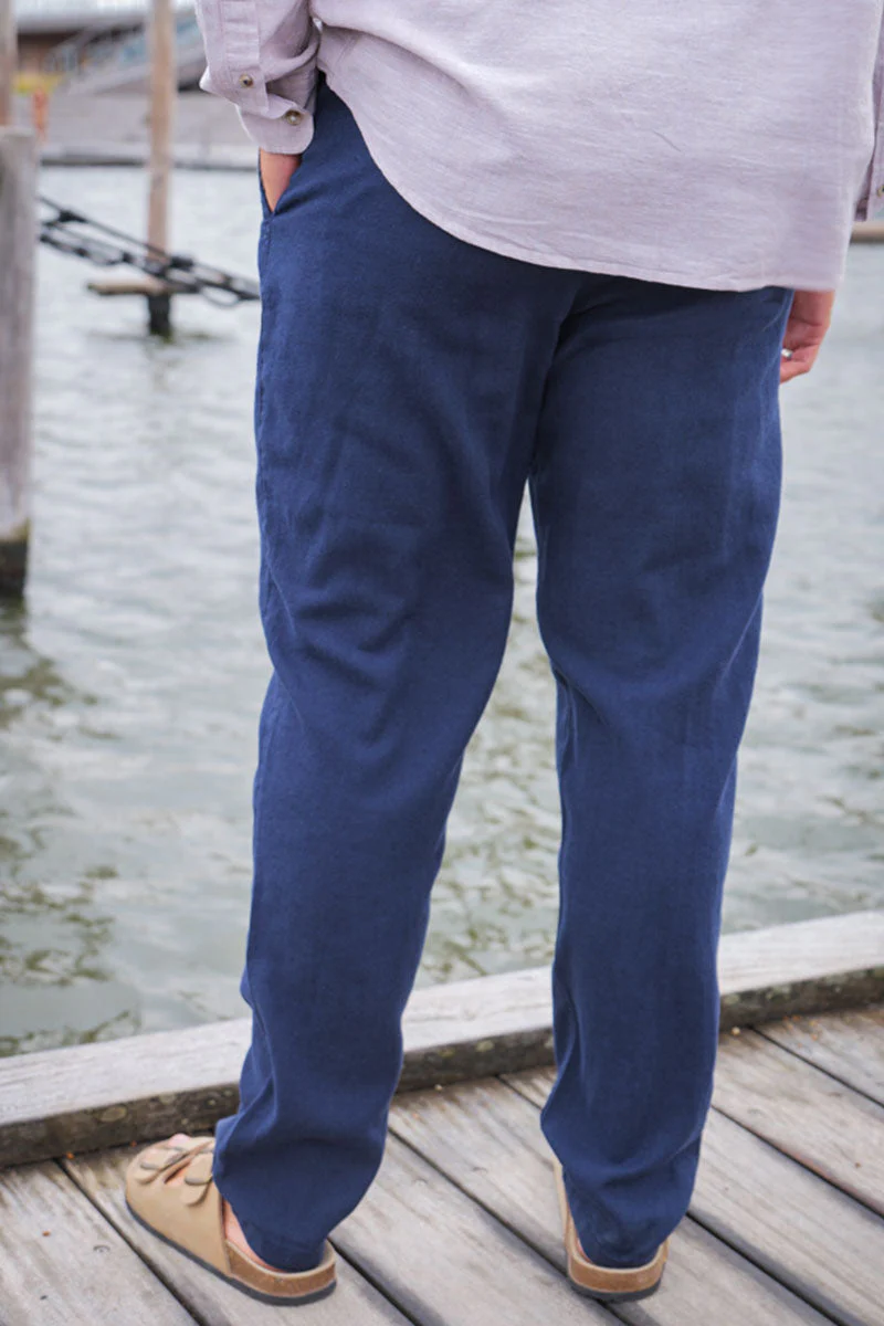 Selected Brody Linen Pants Dark Sapphire - Image 8