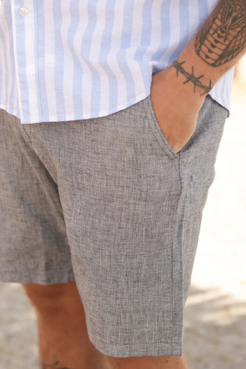 Selected Regular Brody Linen Shorts Sky Captain - Image 5