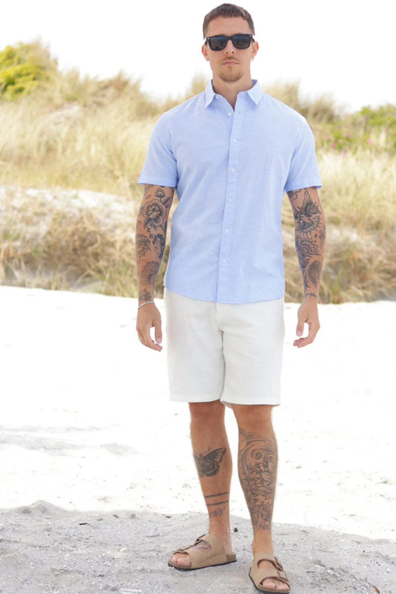 Selected Regular Brody Linen Shorts Cloud Dancer - Image 2
