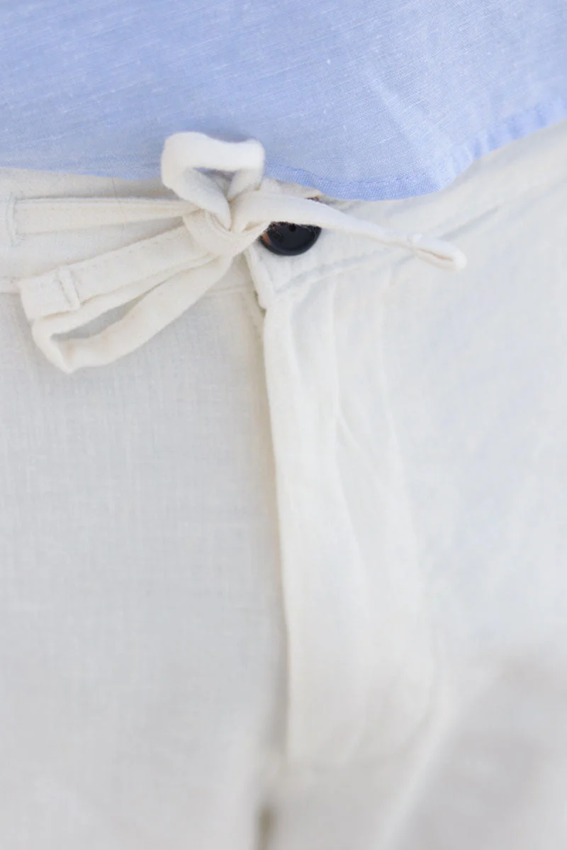 Selected Regular Brody Linen Shorts Cloud Dancer - Image 3