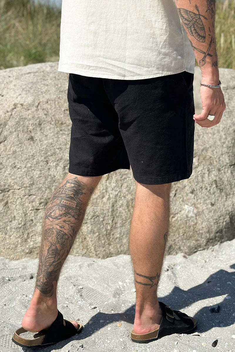 Selected Regular Brody Linen Shorts Black - Image 4