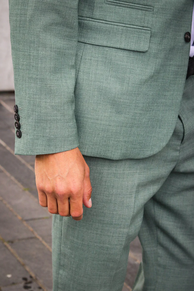 Selected SLIM OASIS LINEN BLAZER Light Green Melange - Image 4