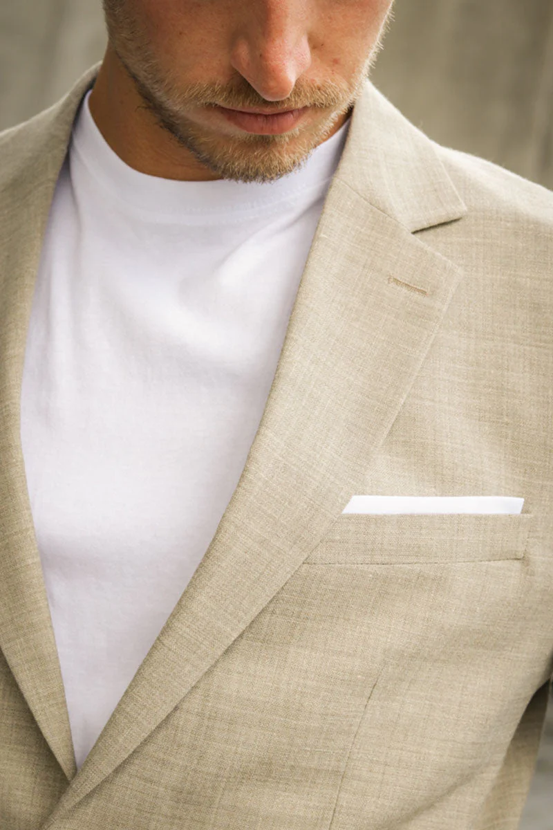 Selected SLIM OASIS LINEN BLAZER Sand - Image 3