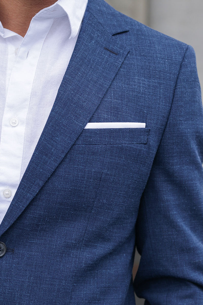 Selected SLIM OASIS LINEN BLAZER Dark Navy - Image 3