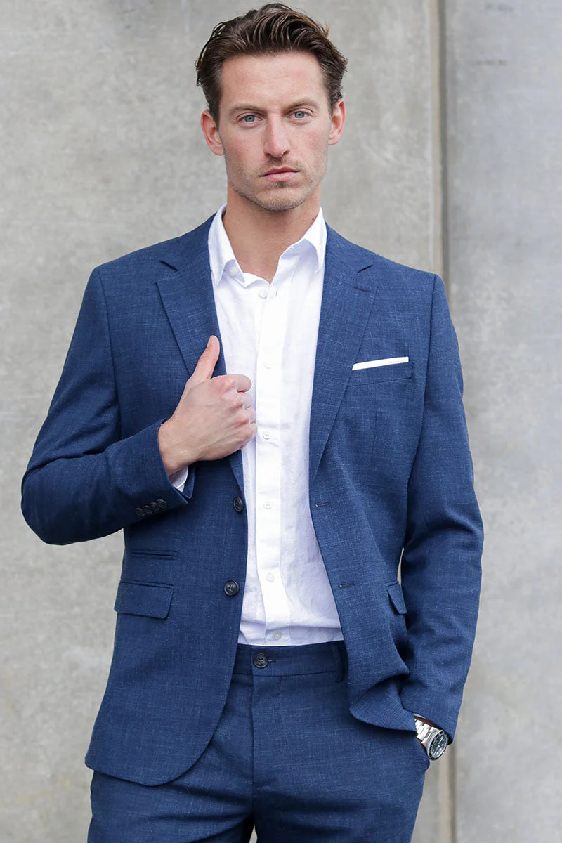 Selected SLIM OASIS LINEN BLAZER Dark Navy - Image 4
