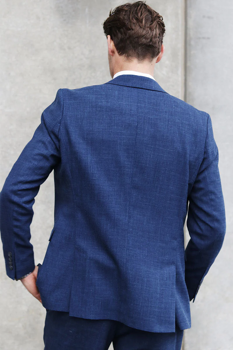 Selected SLIM OASIS LINEN BLAZER Dark Navy - Image 5