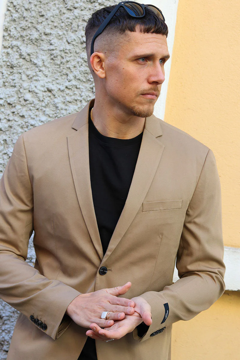 Jack & Jones Premium Franco Slim Fit Suit Petrified Oak - Image 2