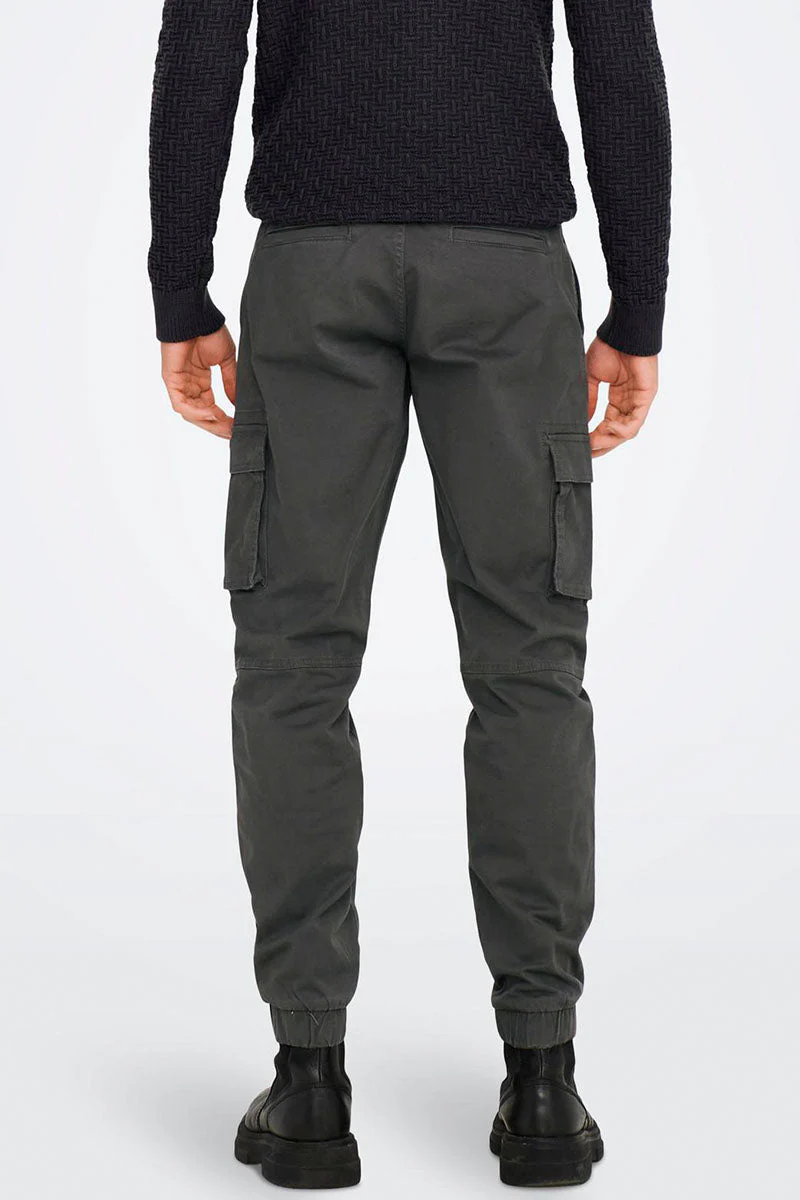 Only & Sons Cam Stage Cargo Cuff Pants Grey Pinstripe - Image 4
