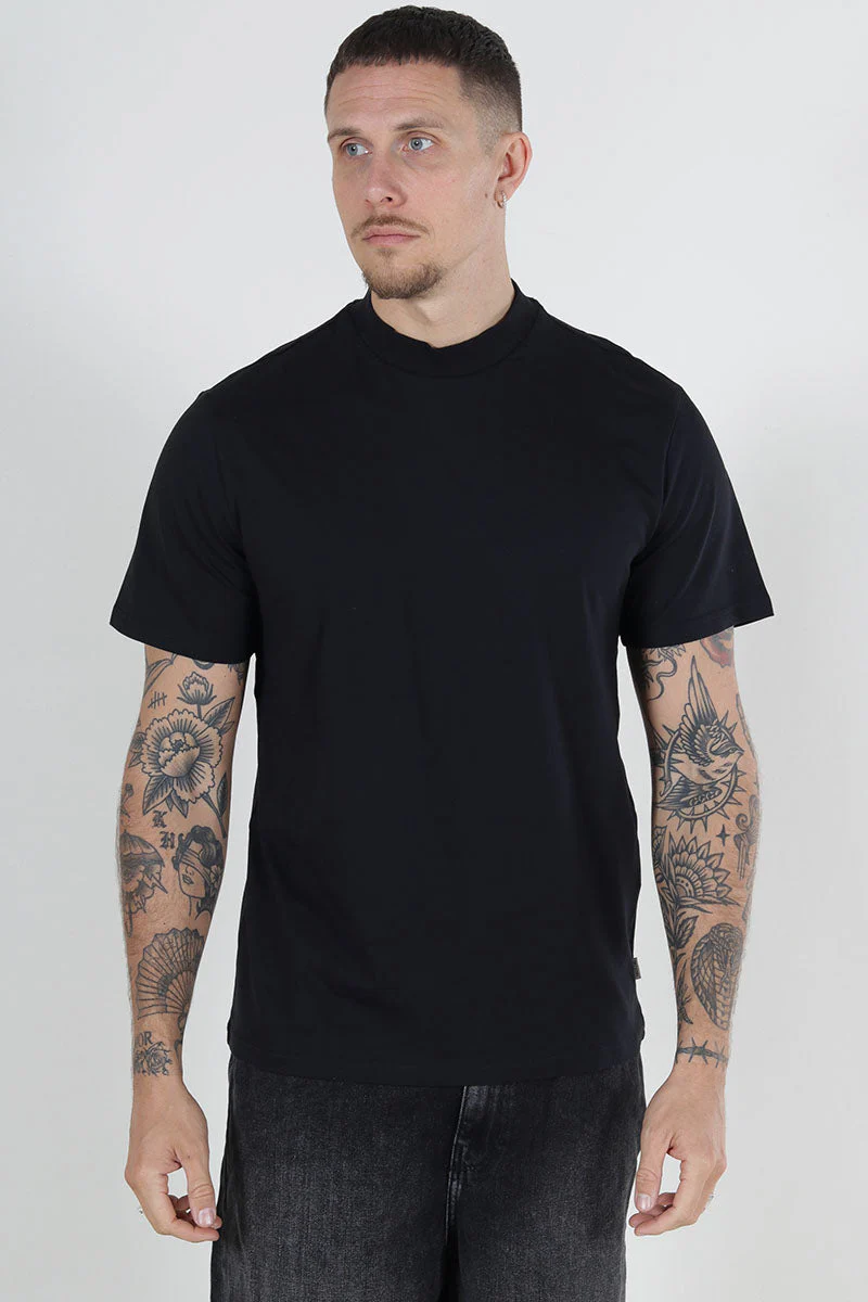 ONLY & SONS Otis Regular Mock Neck Tee Black