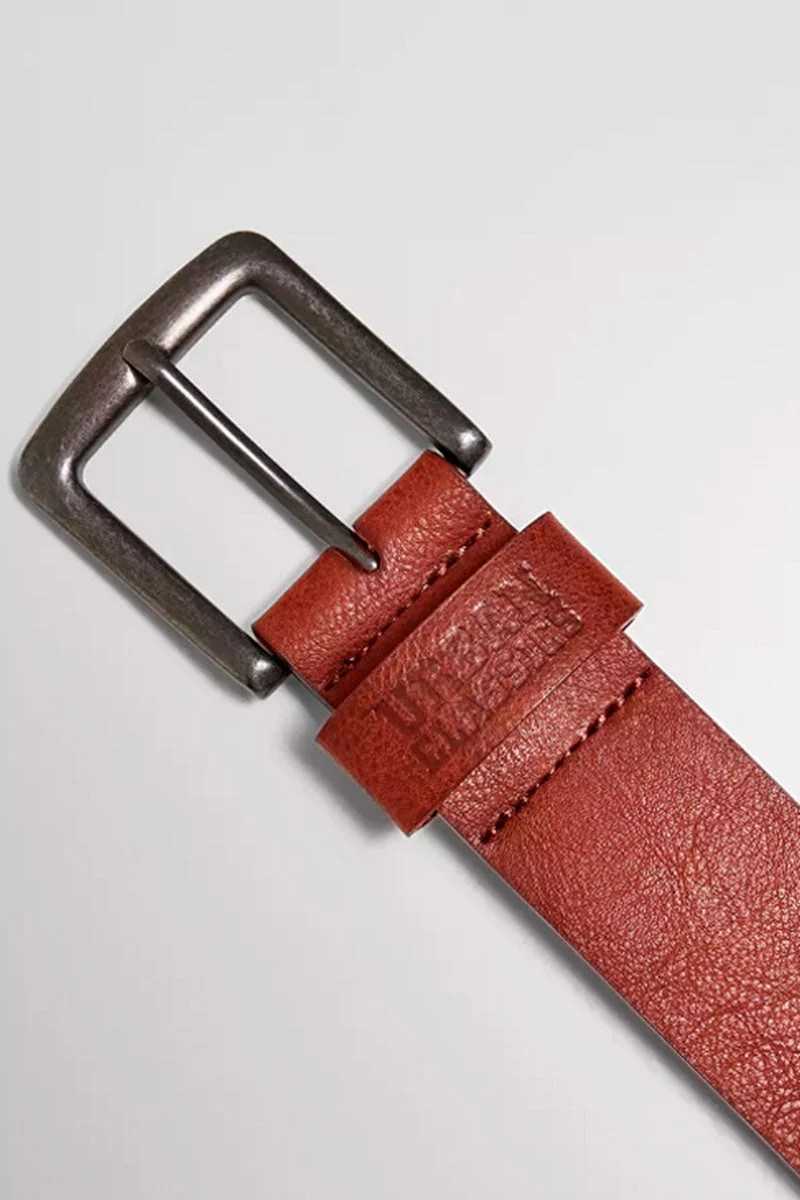 Urban Classics Leather Imitation Belt Cognac Brown - Image 3