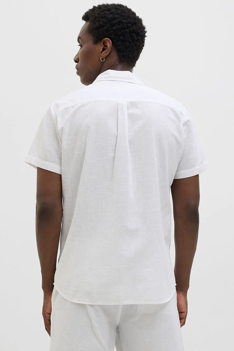 Jack & Jones Summer Linen Shirt SS White - Image 4