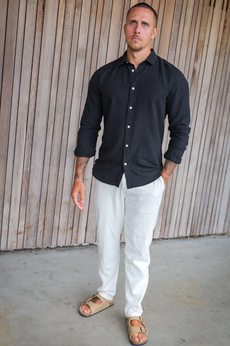 ONLY & SONS Caiden LS Linen Shirt Black - Image 2