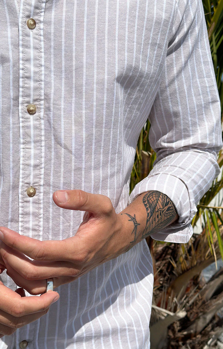 Jack & Jones Summer Linen Shirt LS Crockery Stripe - Image 3