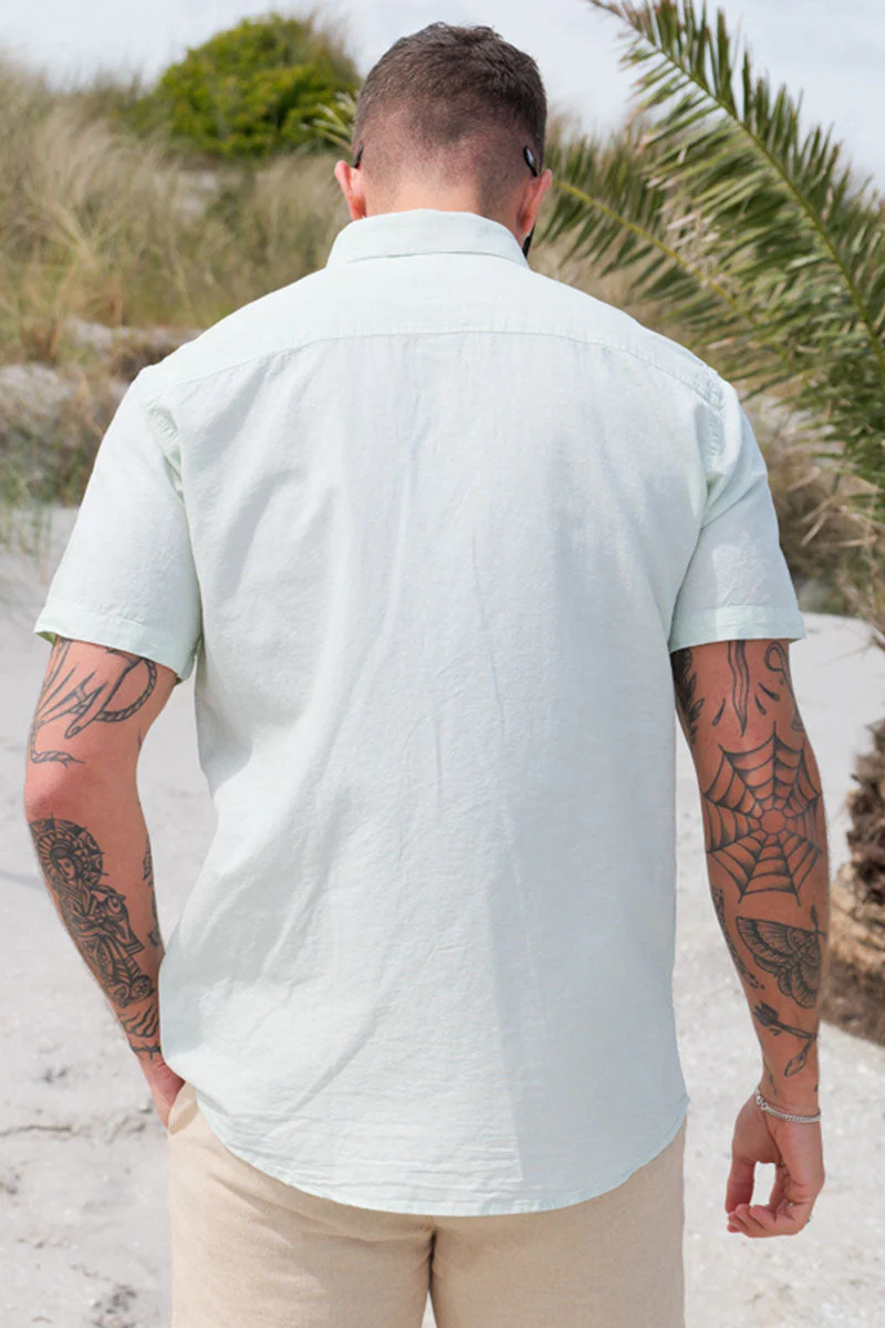 Selected Reg New Linen Shirt SS Vetiver - Image 4