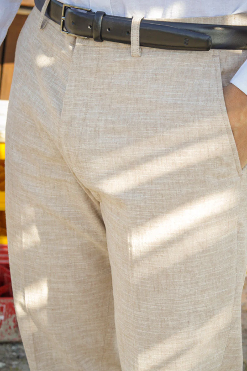 Jack & Jones Riviera Linen Trousers Beige - Image 3