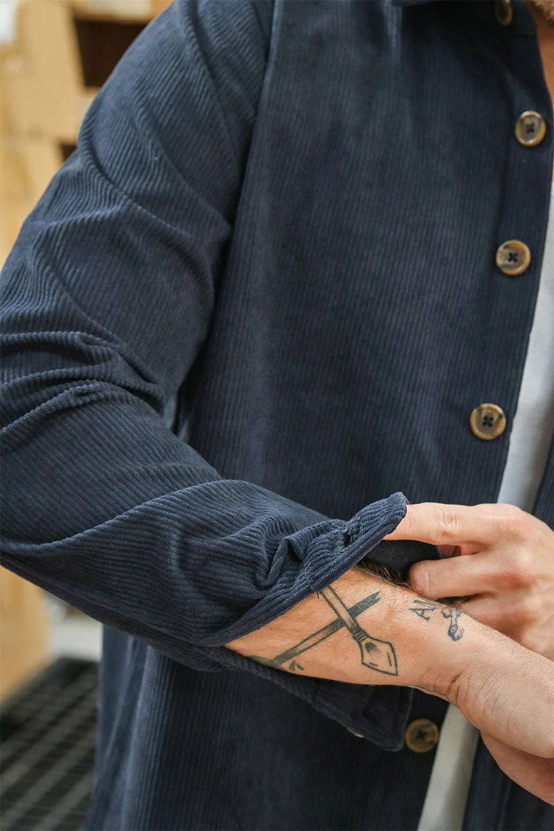 ONLY & SONS Tile Corduroy Shirt Dark Navy - Image 4