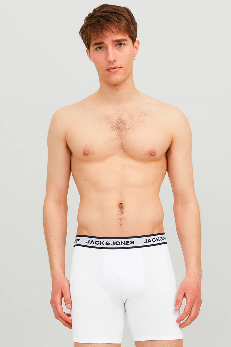 Jack & Jones Solid Boxer Briefs 3 Pack Light Grey Melange - Image 3