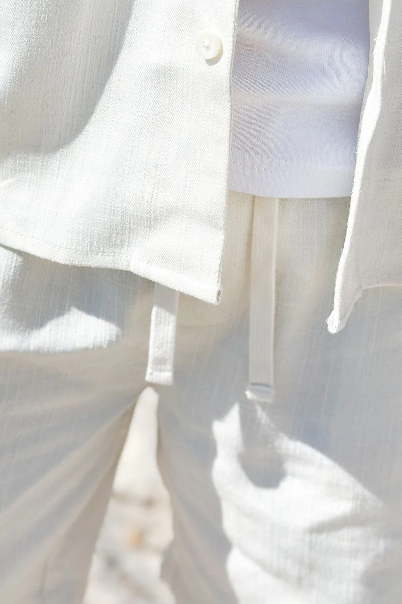 ONLY & SONS Sinus Loose Viscose Linen Pant White - Image 3