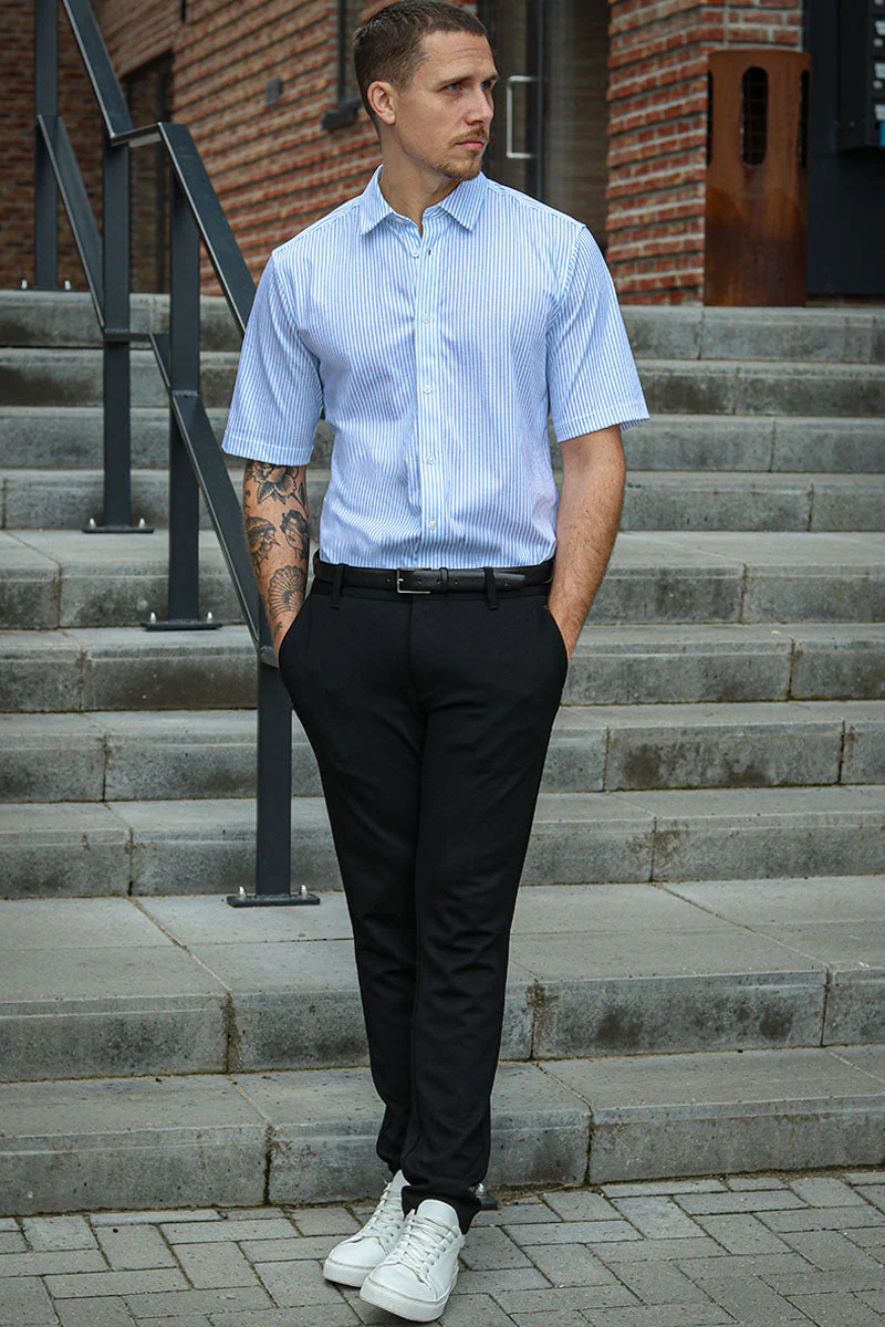ONLY & SONS Miles SS Stretch Shirt Cashmere Blue Stripe - Image 3