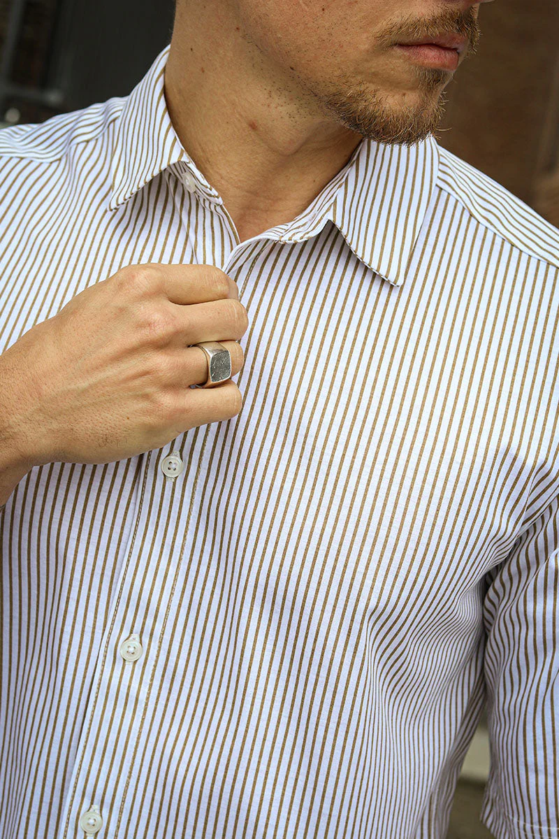 ONLY & SONS Miles SS Stretch Shirt Chinchilla Stripe - Image 5