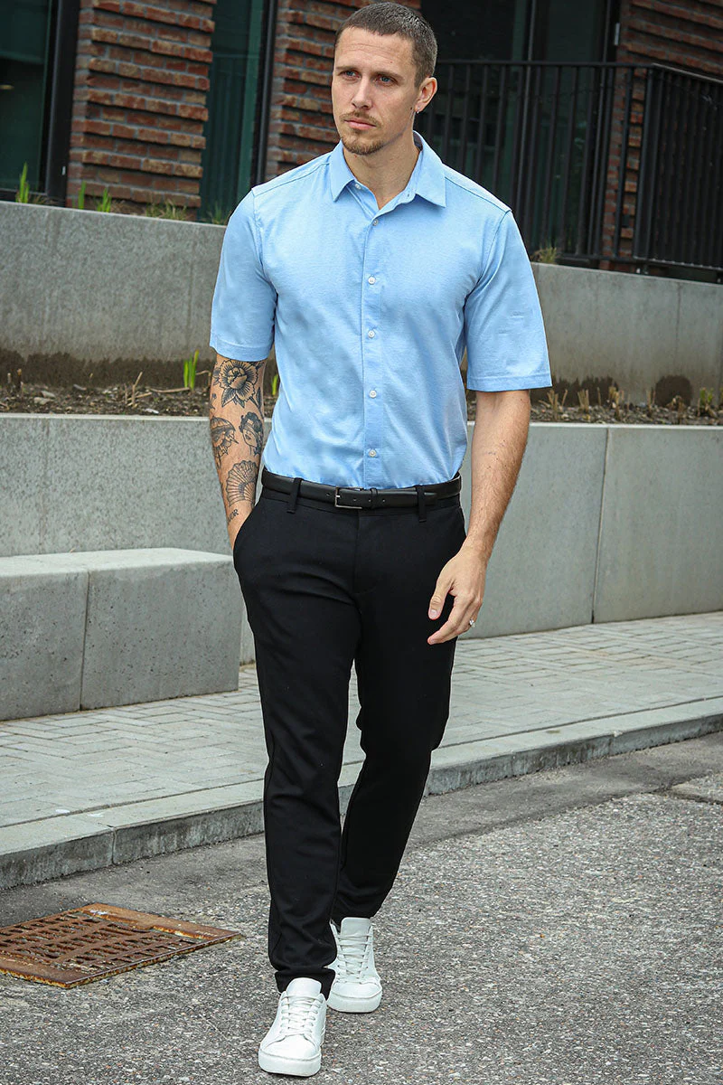ONLY & SONS Miles SS Stretch Shirt Cashmere Blue - Image 3
