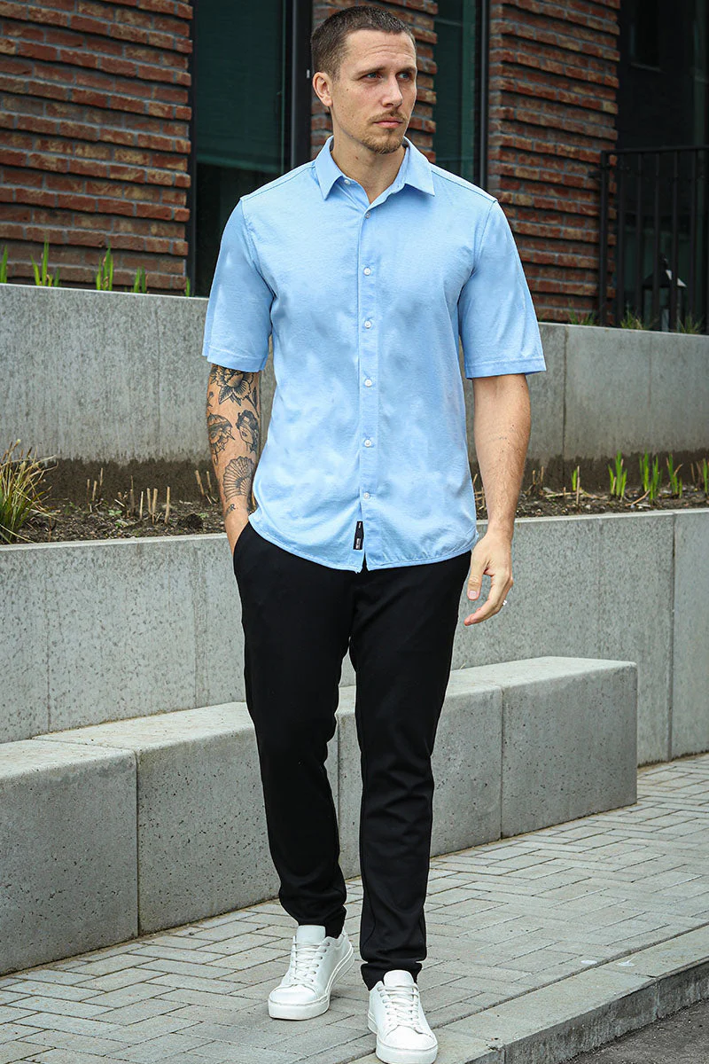 ONLY & SONS Miles SS Stretch Shirt Cashmere Blue - Image 4